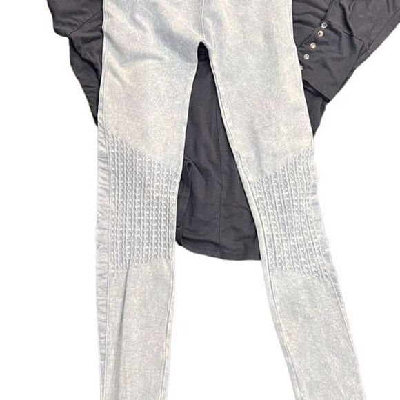 Nikibiki 2pc Rhinestone Lounge Set First Coffee then Talkie Knit Leggings Tunic - Picture 3 of 6